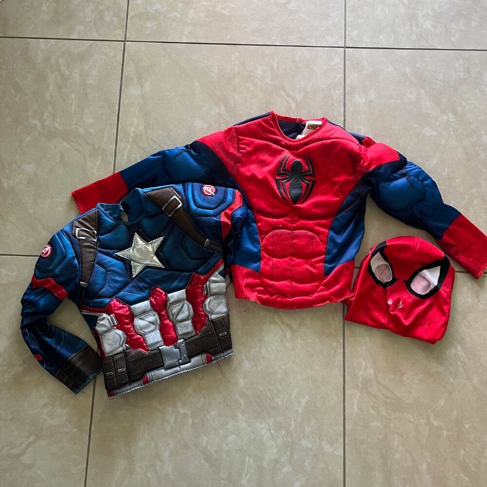Costumes Spider-man & Captain America size kids small